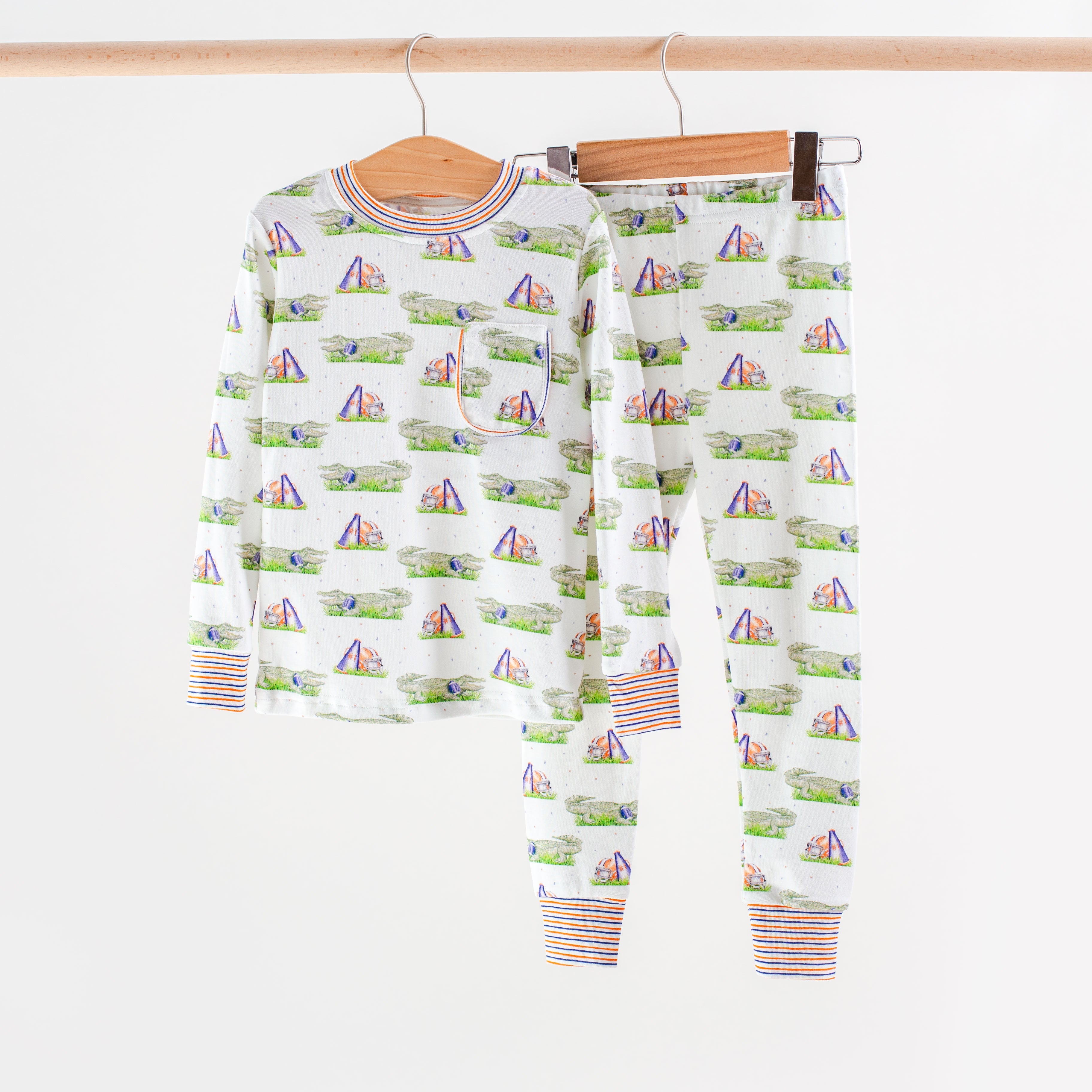 Alligator Mascot Mania Organic Cotton Kids Pajamas