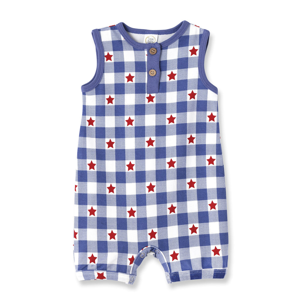 Americana Bamboo Short Baby Romper - 4th of July