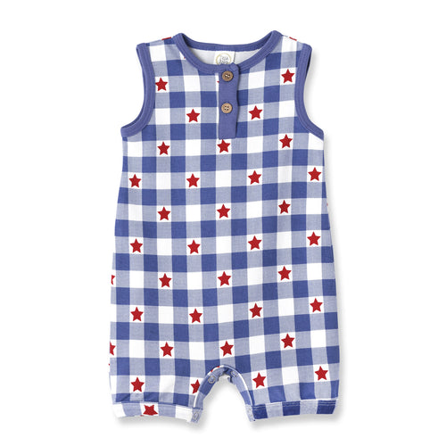 Americana Bamboo Short Baby Romper - 4th of July