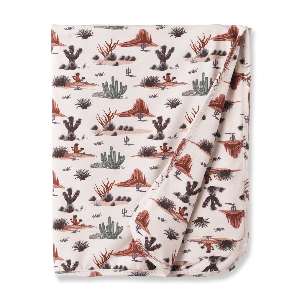 Cactus Trails Baby Stroller Blanket – Soft Bamboo Southwest