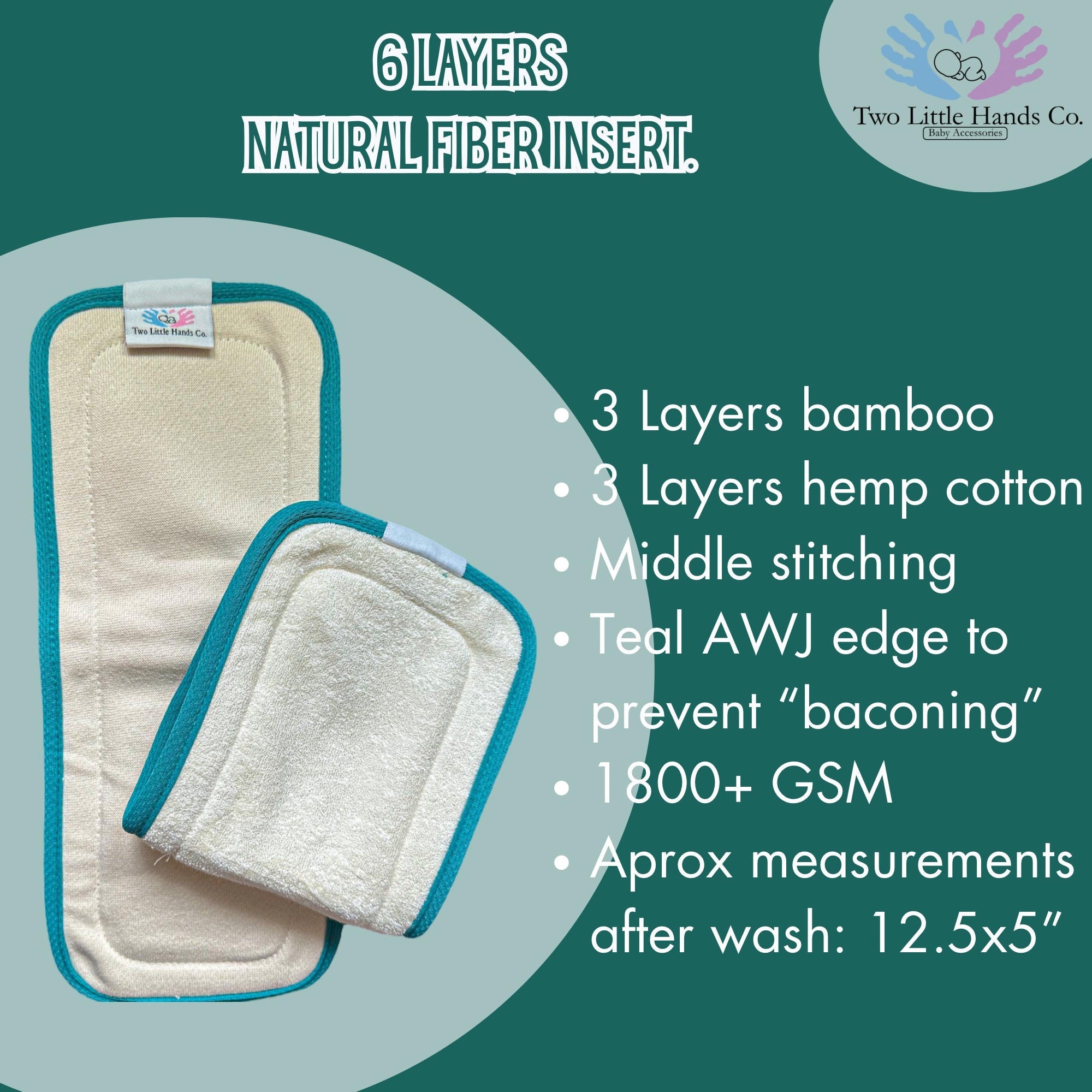 6 Layer Hemp/Bamboo Insert