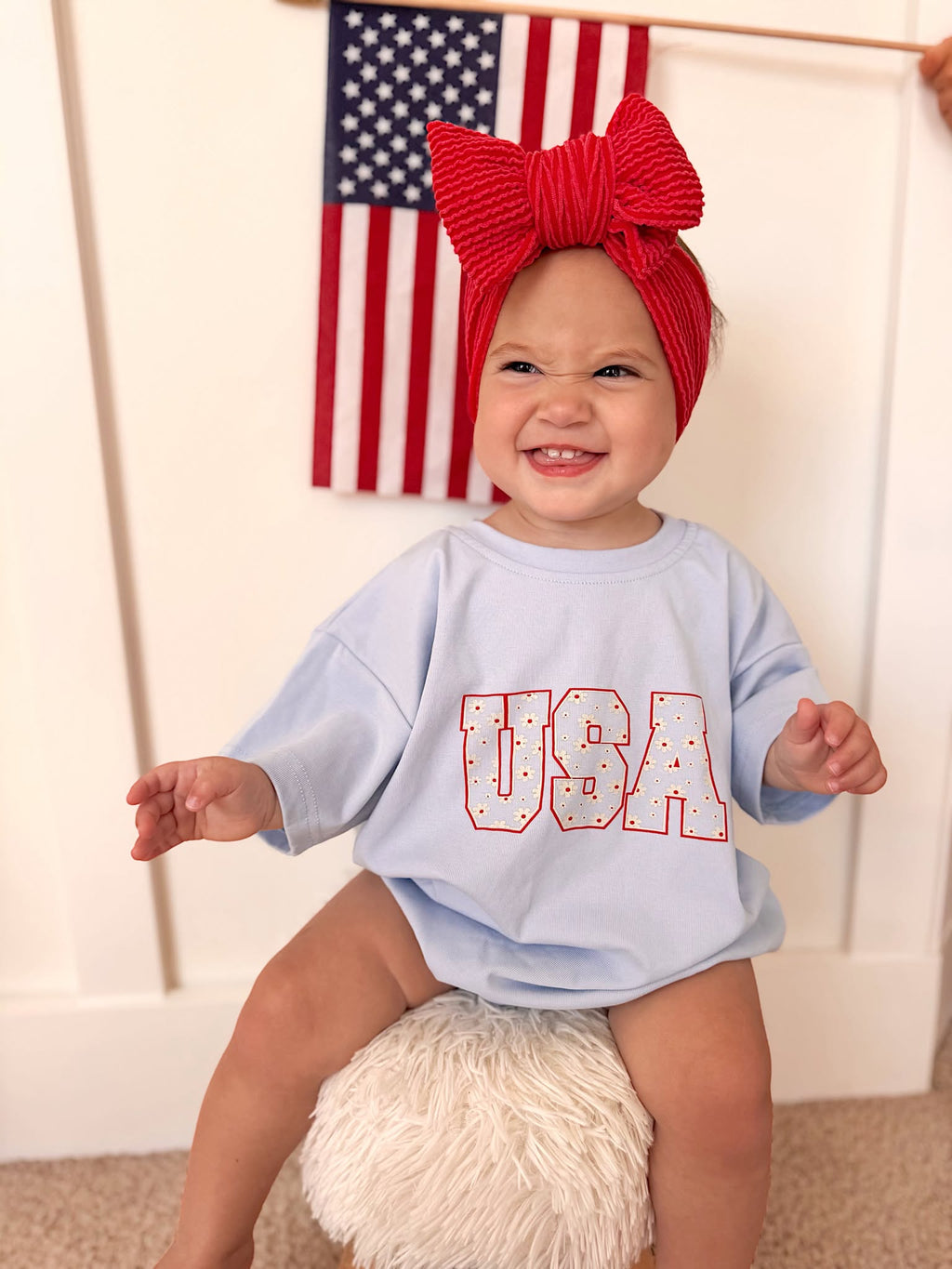 USA Daisy Oversized T-Shirt Romper