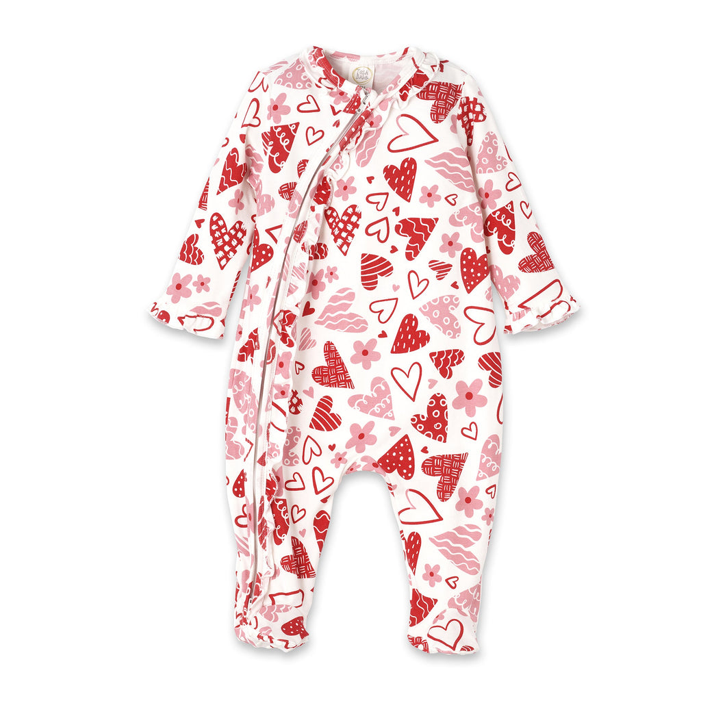 Valentine's Day Baby Bamboo Zipper Romper - Mommy & Me