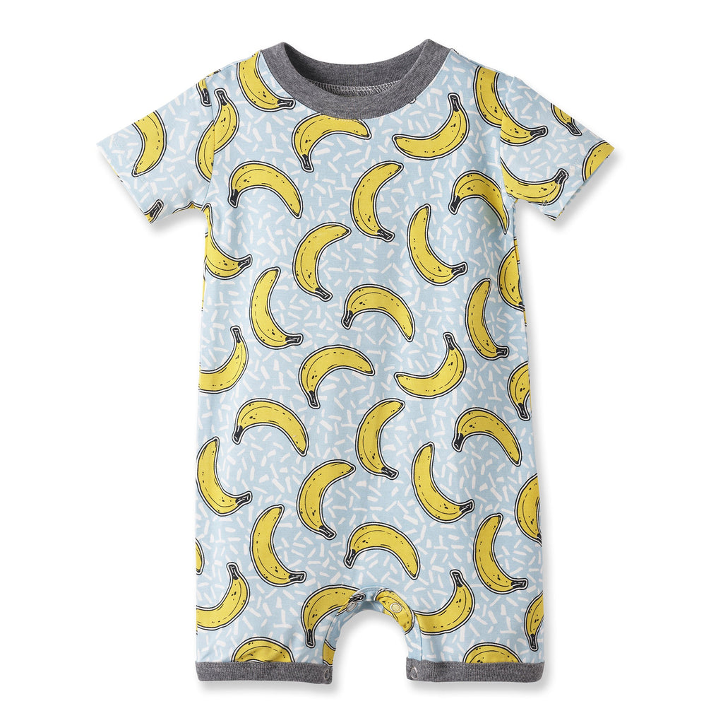 Banana Split Soft Bamboo Shorty Romper for Baby Boys