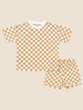Checkered Short Sleeve Baby Lounge set