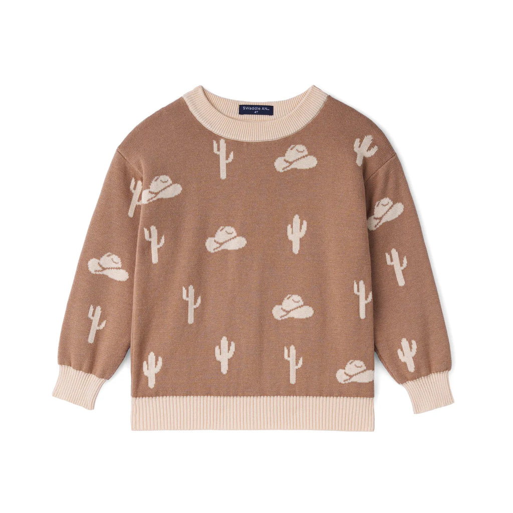 Cactus Knit Long Sleeve Crewneck Sweater