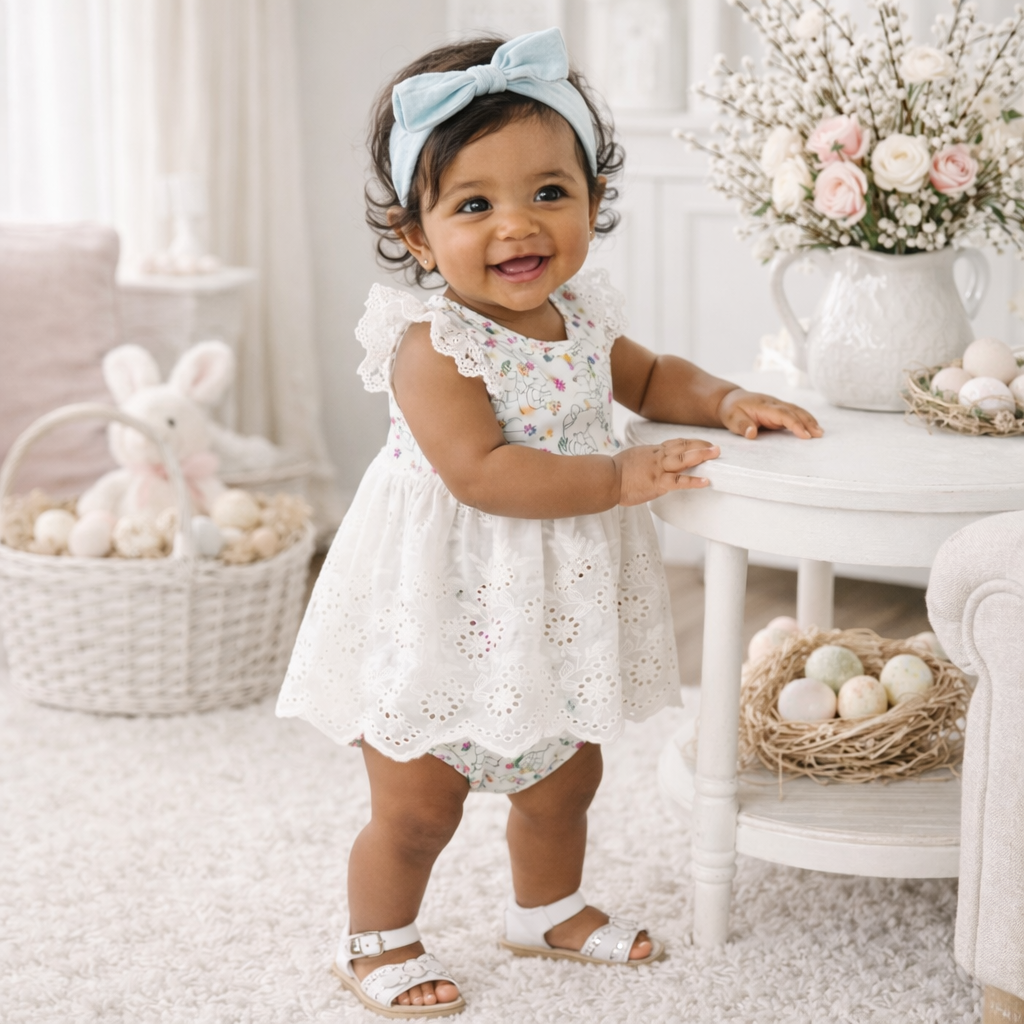 Baby Girl's Cottontail Garden Bamboo Skirted Bodysuit