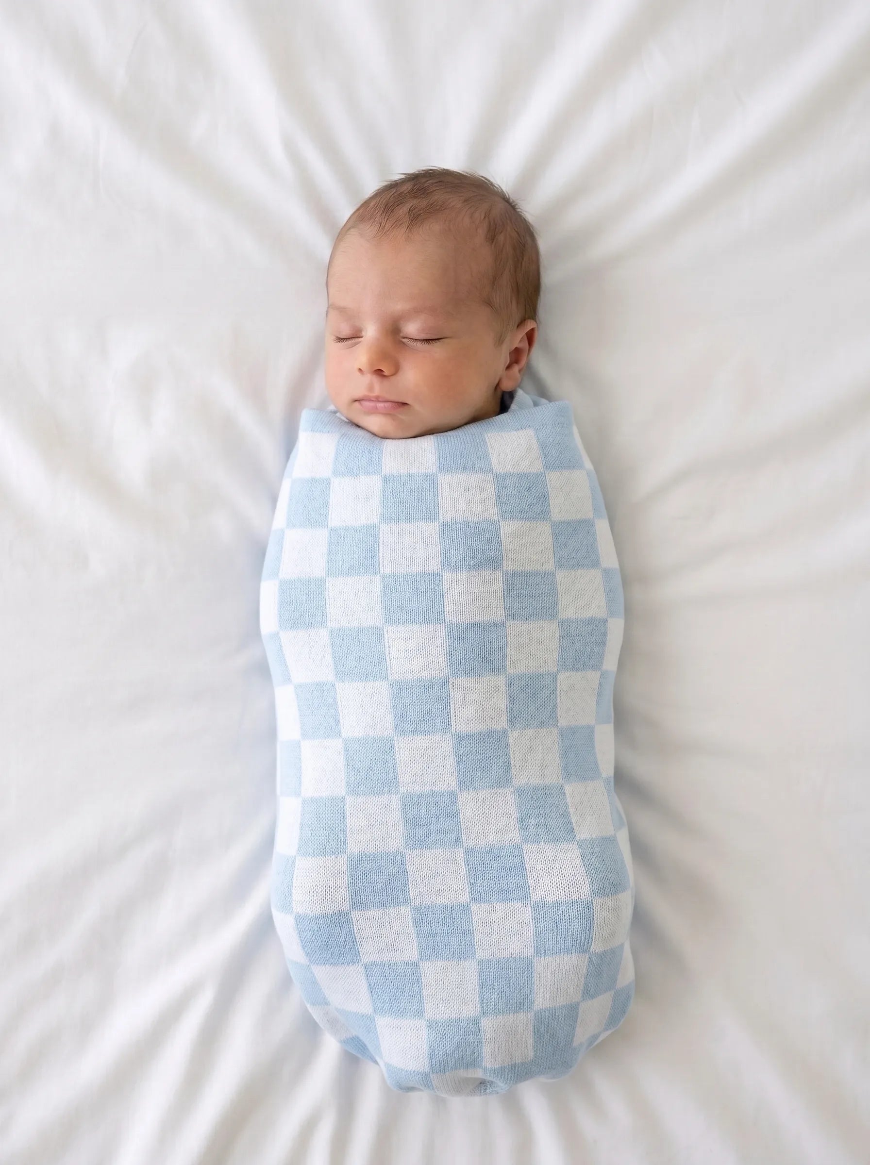 Checker Jacquard Knit Baby Blanket