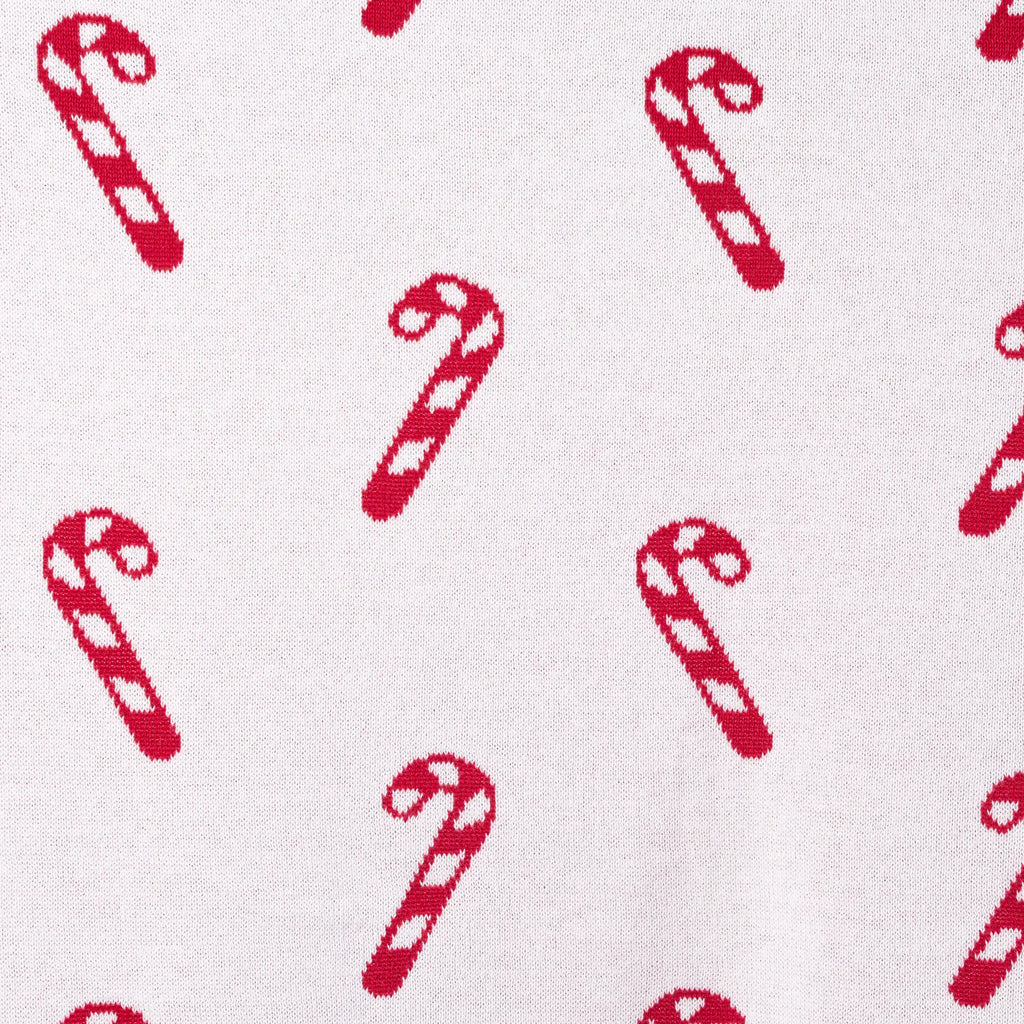Christmas Candy Cane Jacquard Knit Baby Blanket