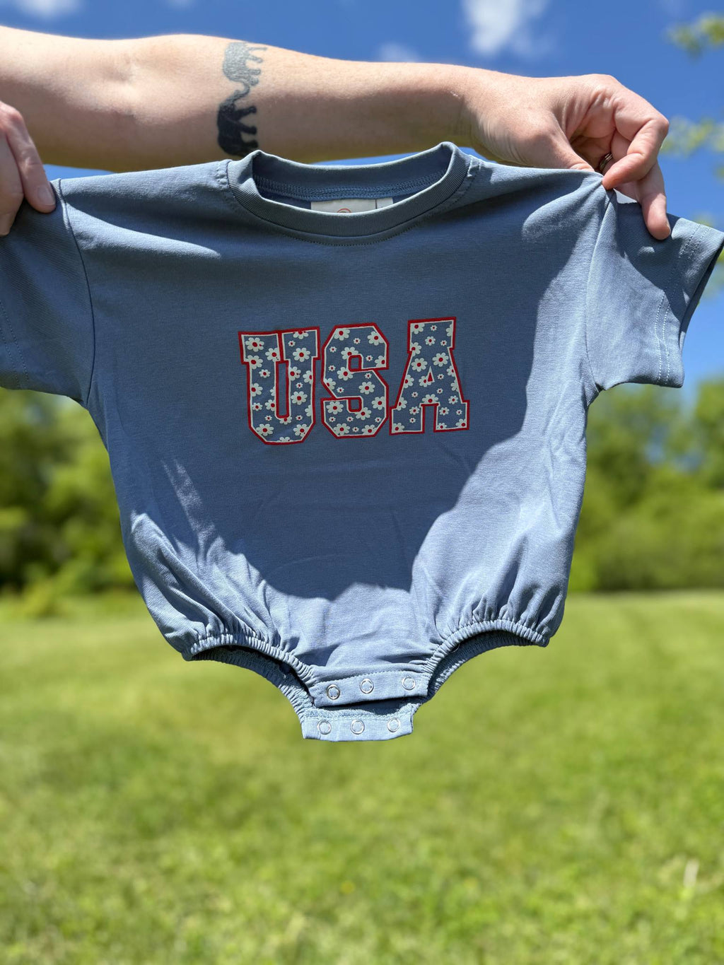 USA Daisy Oversized T-Shirt Romper