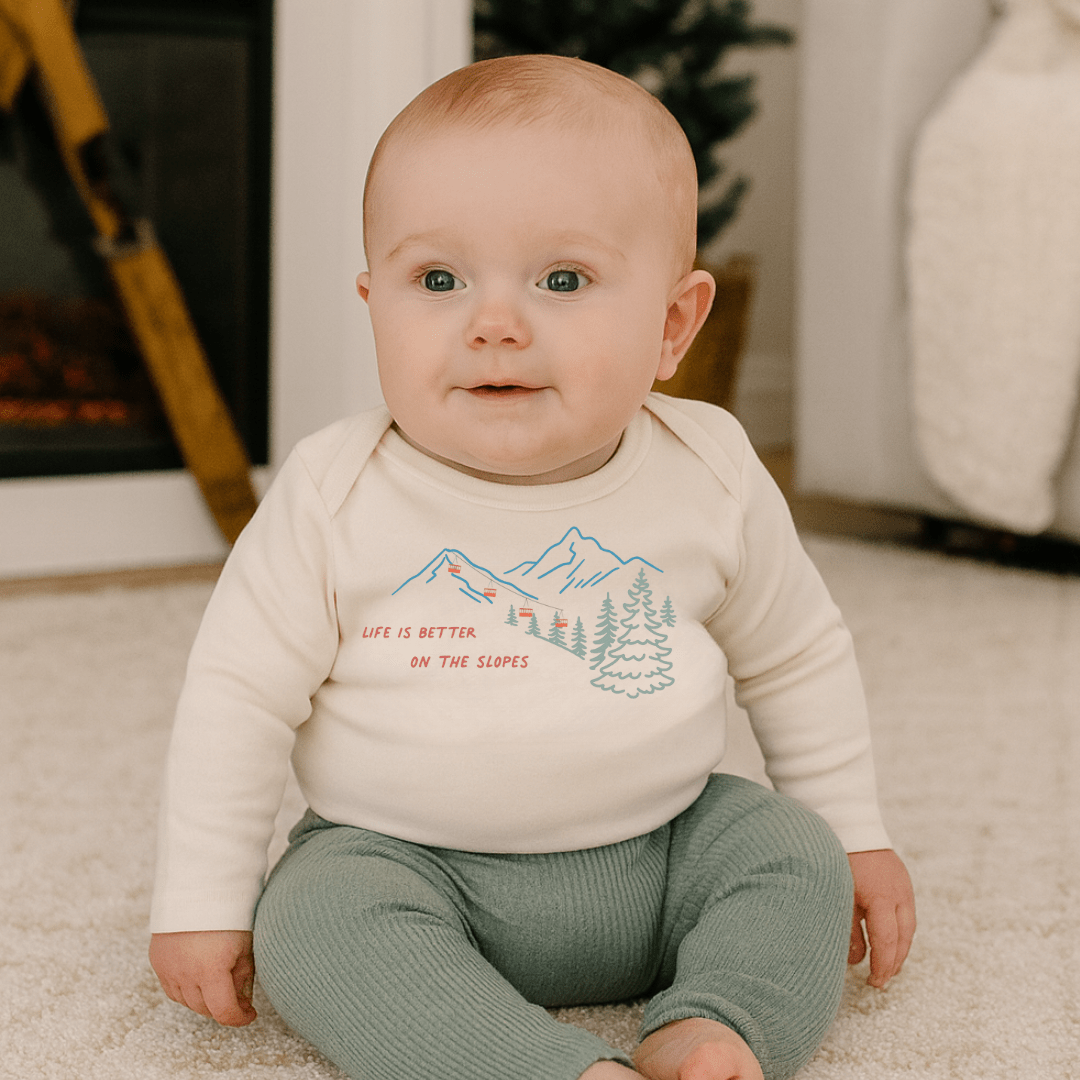 long sleeve graphic bodysuit | on the slopes