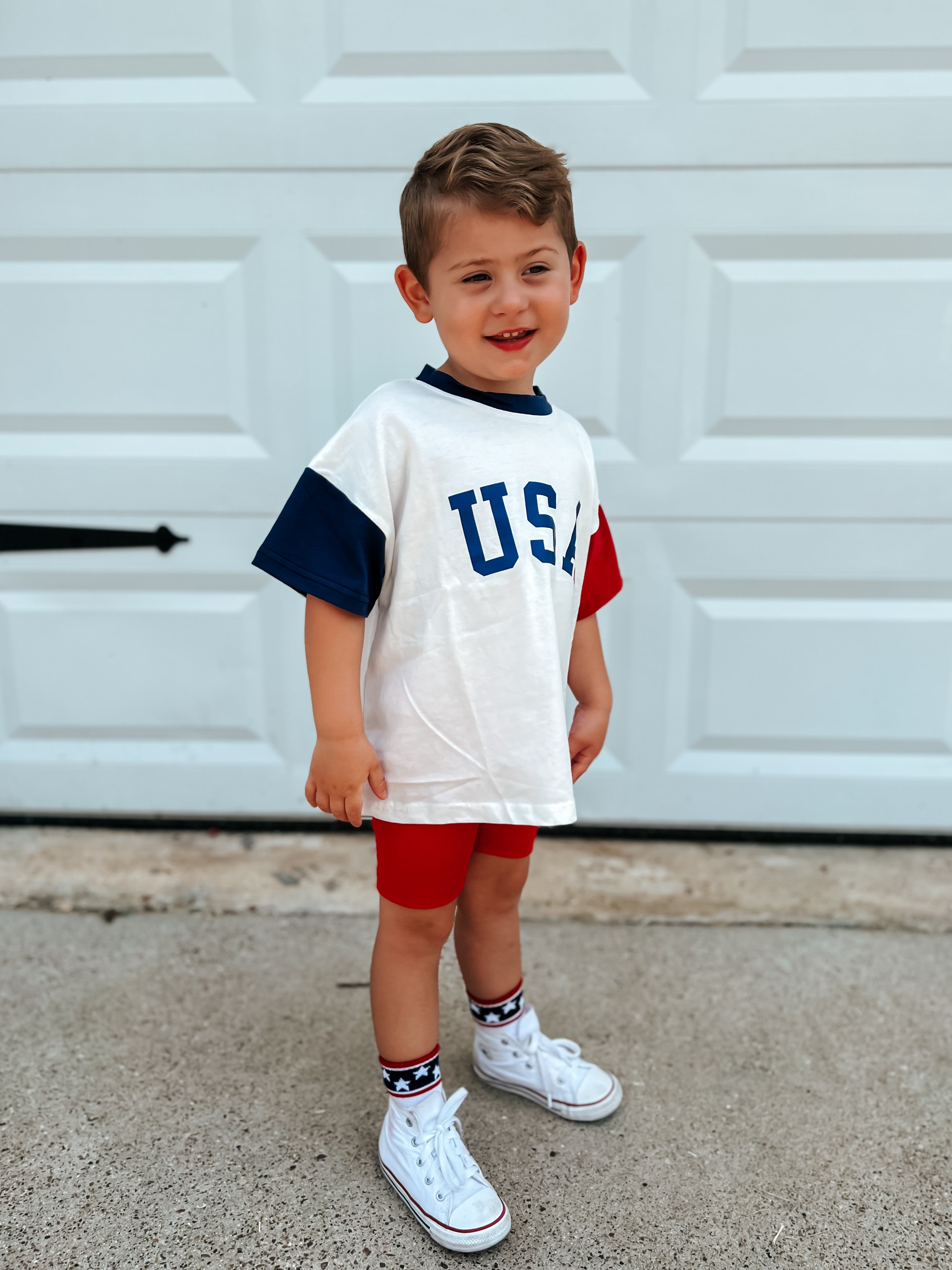 USA Colorblock Tee - Oversized or Regular Fit