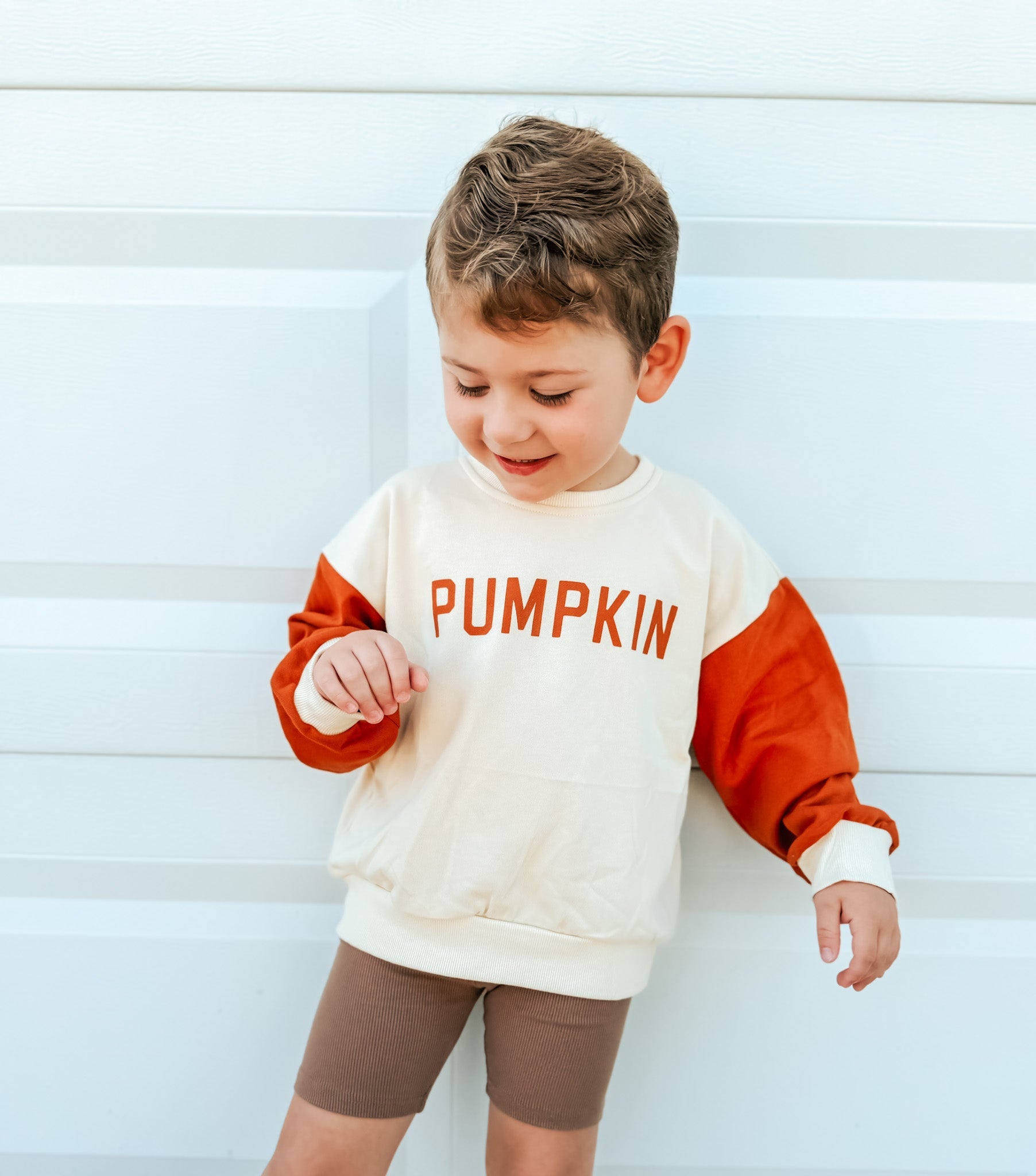 Colorblock ‘Pumpkin’ Crewneck Sweatshirt