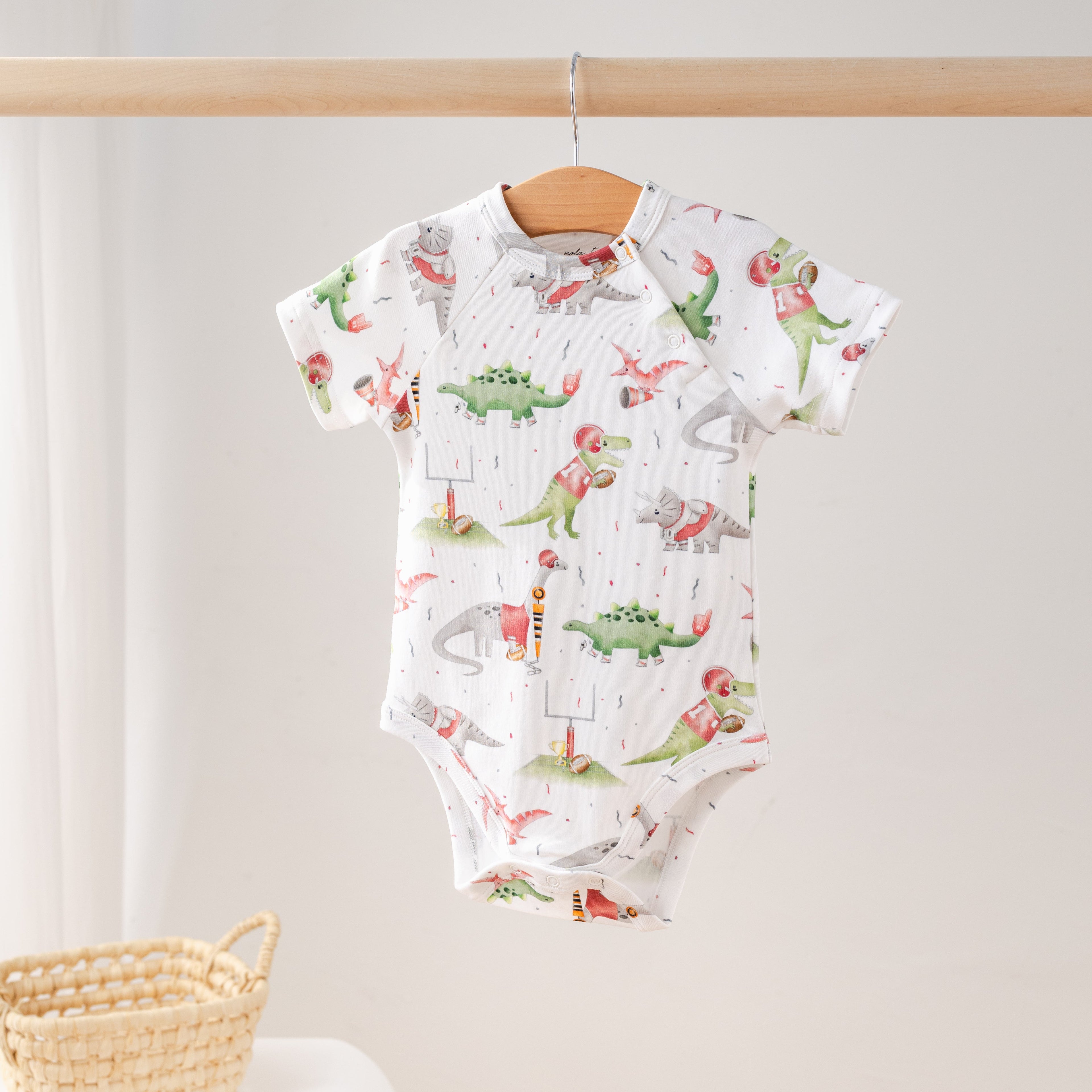Red Dino All-Stars Organic Cotton Onesie