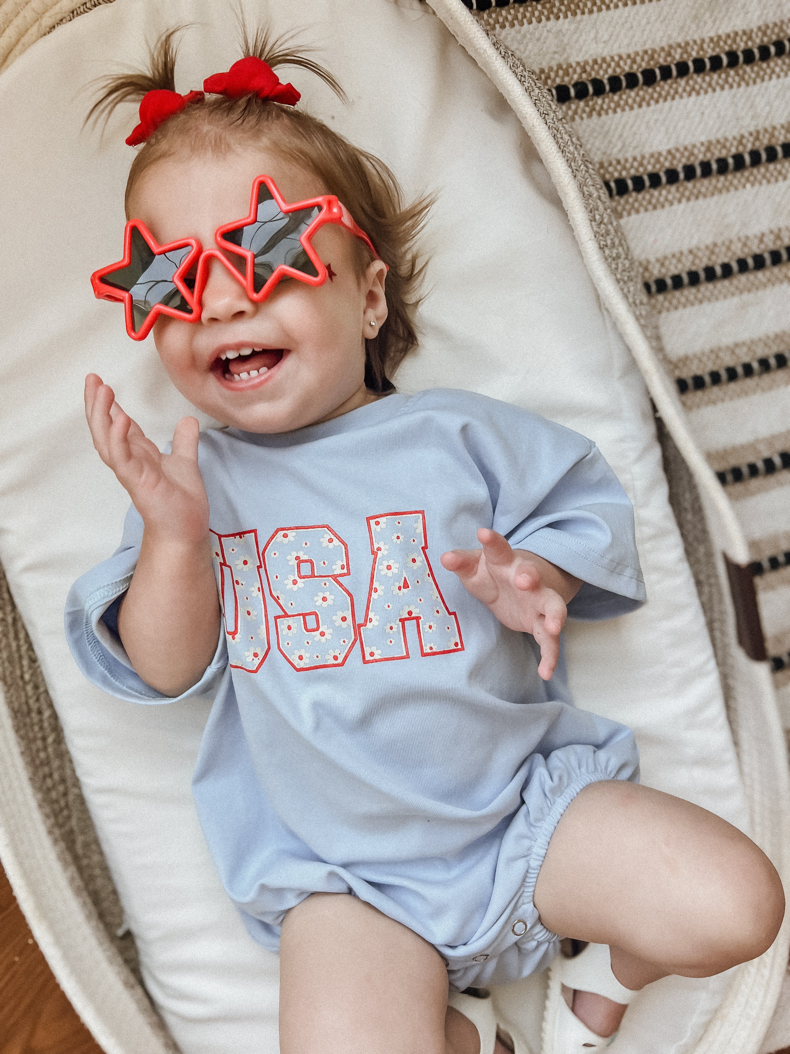 USA Daisy Oversized T-Shirt Romper