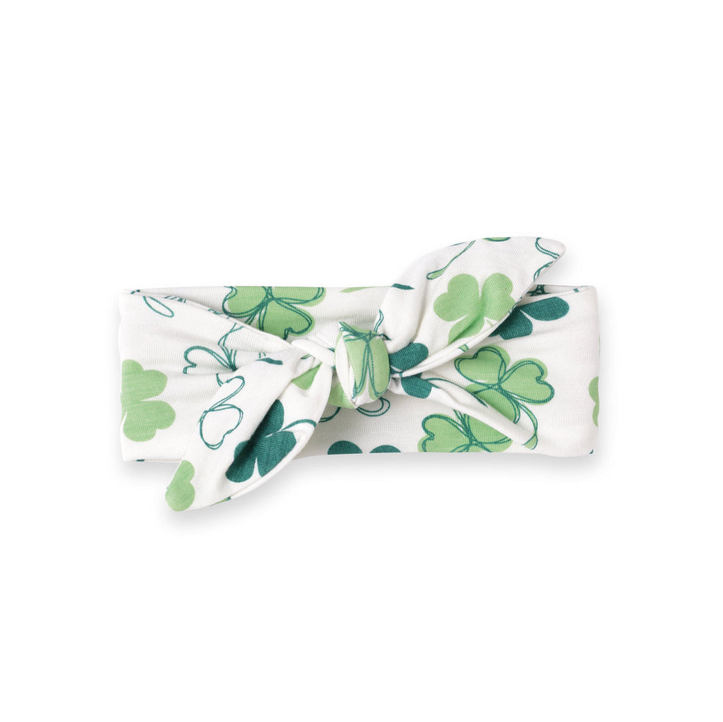 Shamrock Baby Headband – Adjustable Bamboo Irish Bow