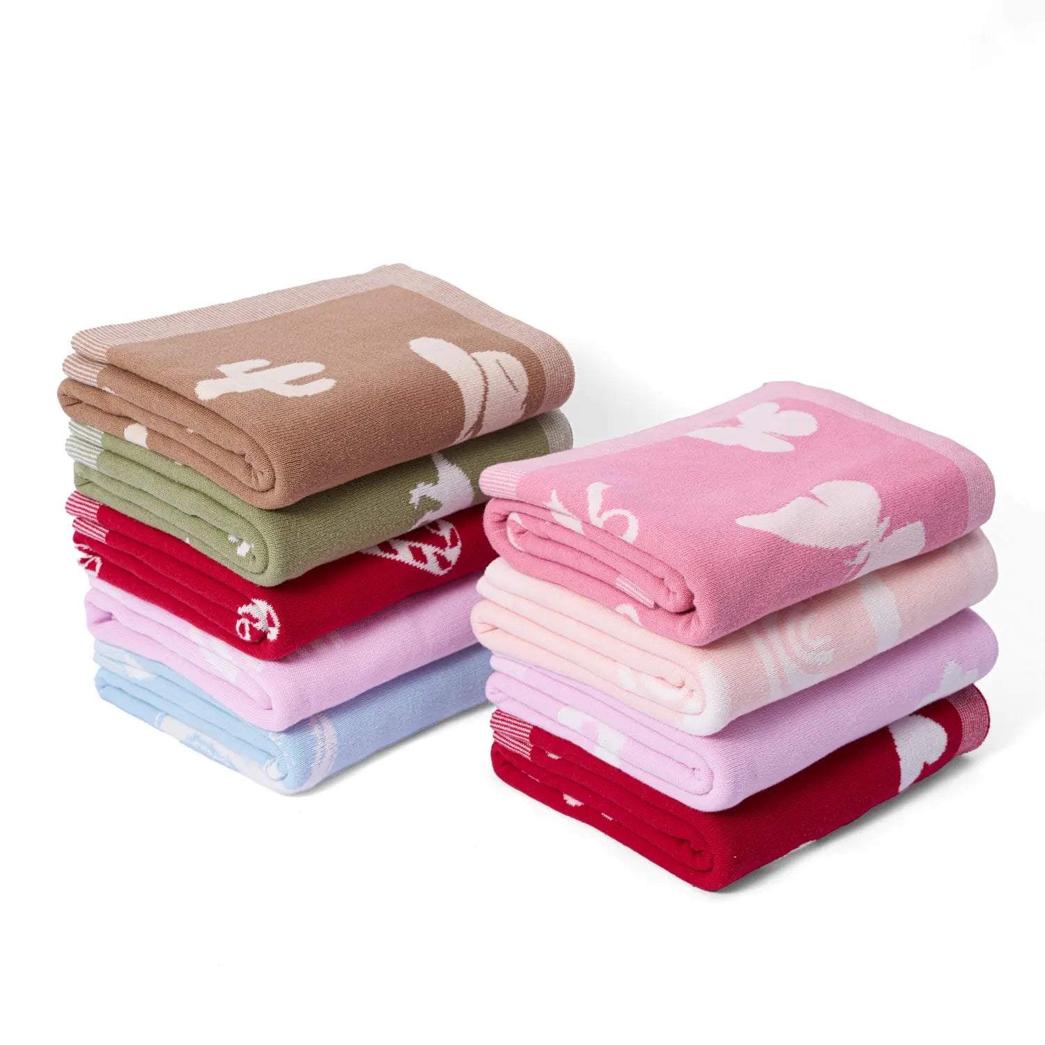 Rainbow Lilac Jacquard Knit Baby Blanket