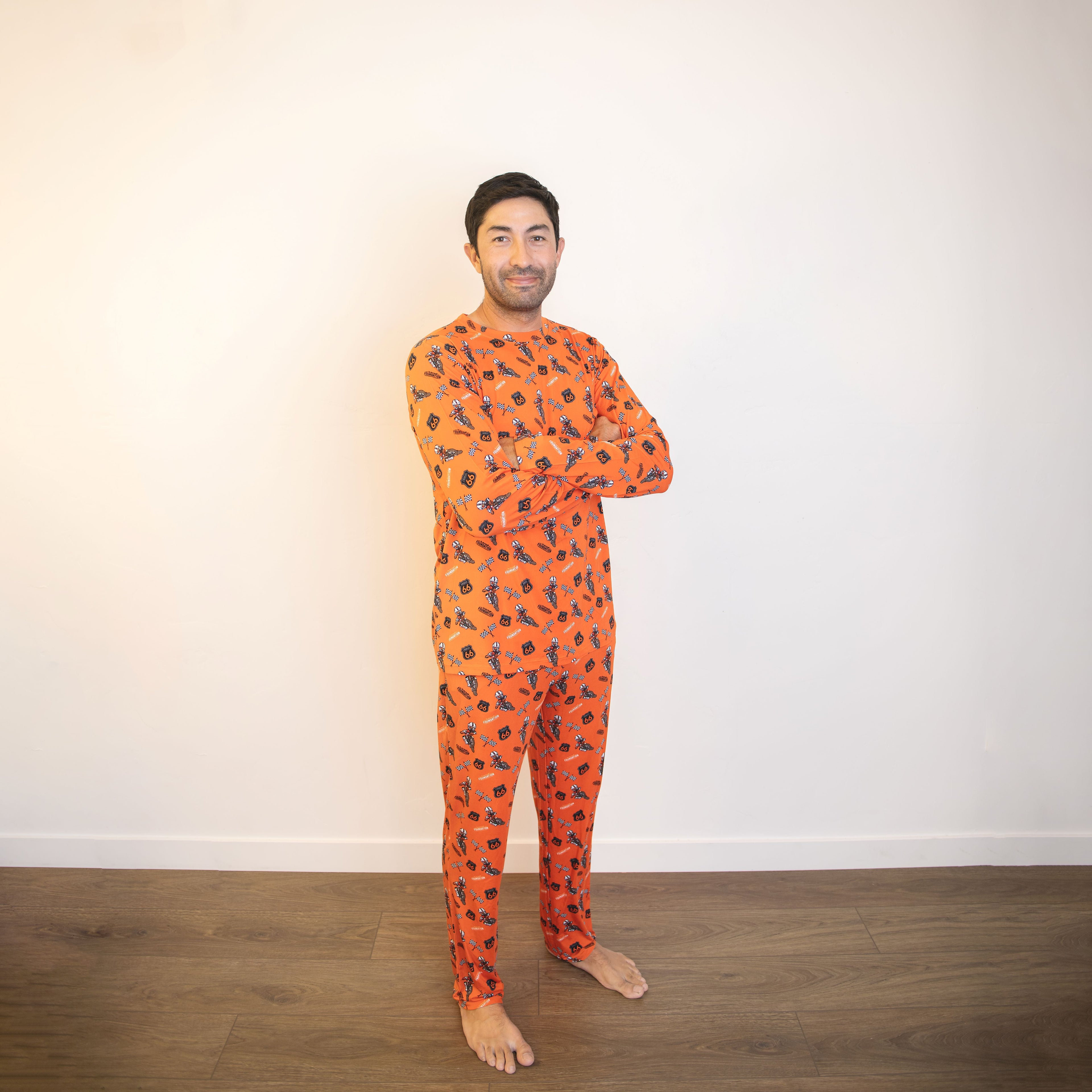 Crew Neck Long Sleeve Adult Pajamas