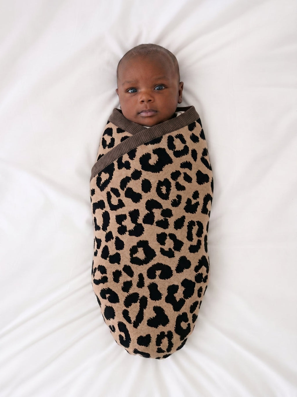 Leopard Jacquard Knit Baby Blanket