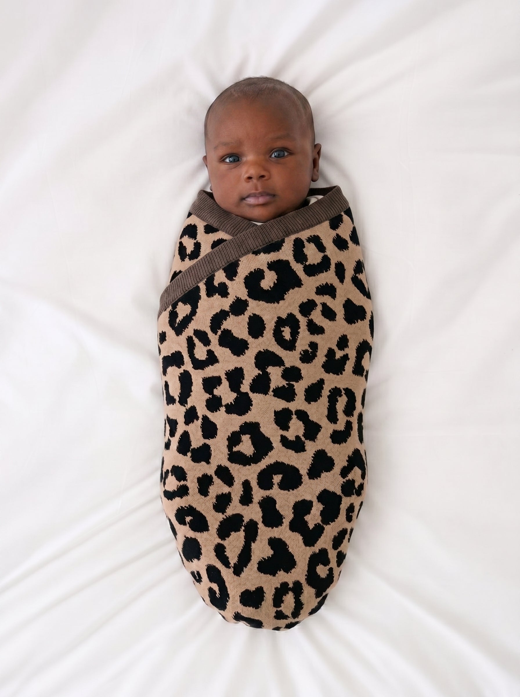 Leopard Jacquard Knit Baby Blanket