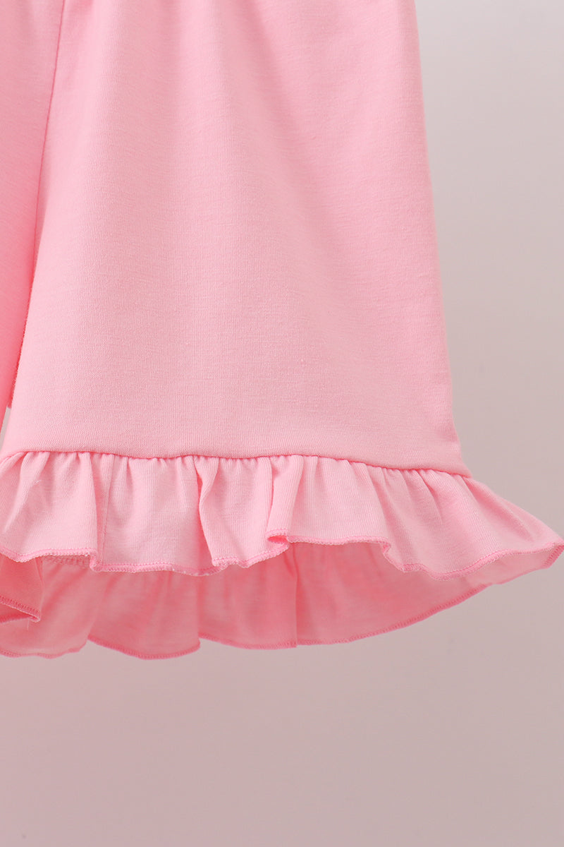 Pink Apple Bus Smocked Ruffle Set
