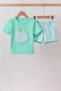 Green Apple Embroidered Set