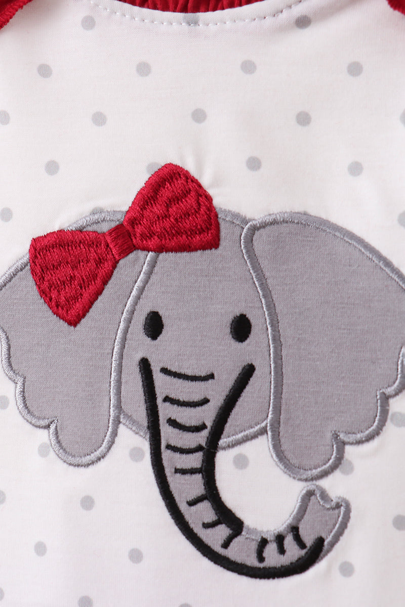 Maroon Alabama Elephant Applique Bloomer Set