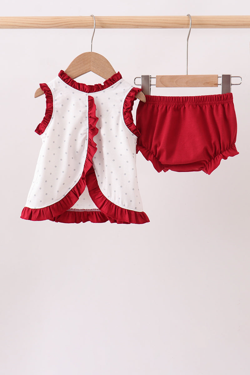 Maroon Alabama Elephant Applique Bloomer Set