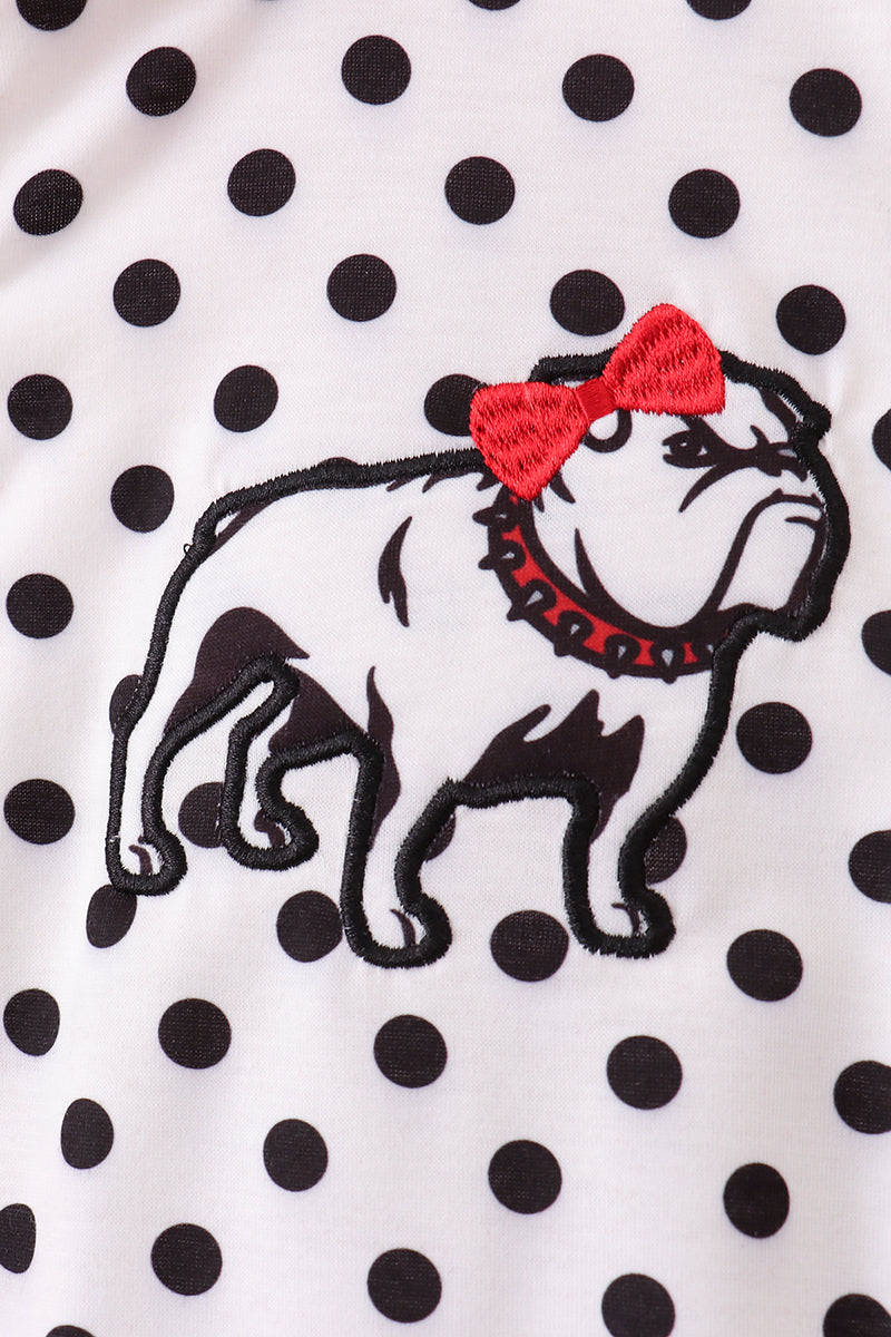 Red Georgia Bulldog Applique Ruffle Bubble