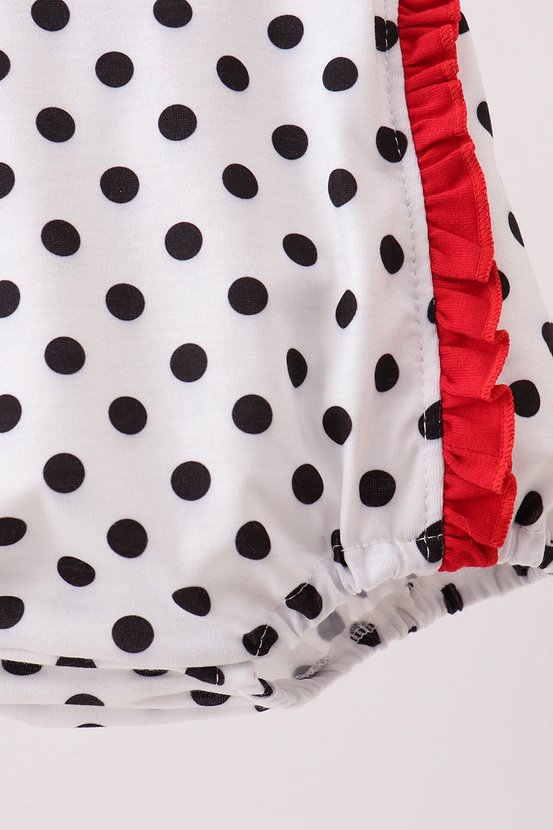Red Georgia Bulldog Applique Ruffle Bubble
