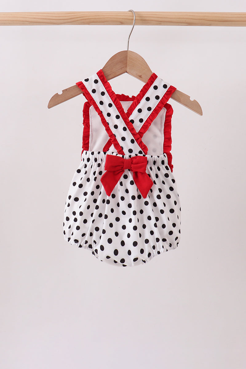 Red Georgia Bulldog Applique Ruffle Bubble