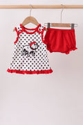 Red Georgia Bulldog Applique Ruffle Bloomer Set