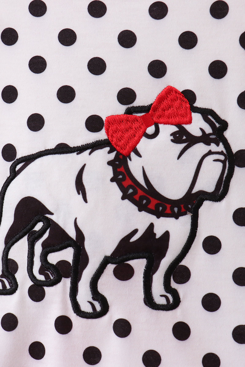 Red Georgia Bulldog Applique Ruffle Bloomer Set