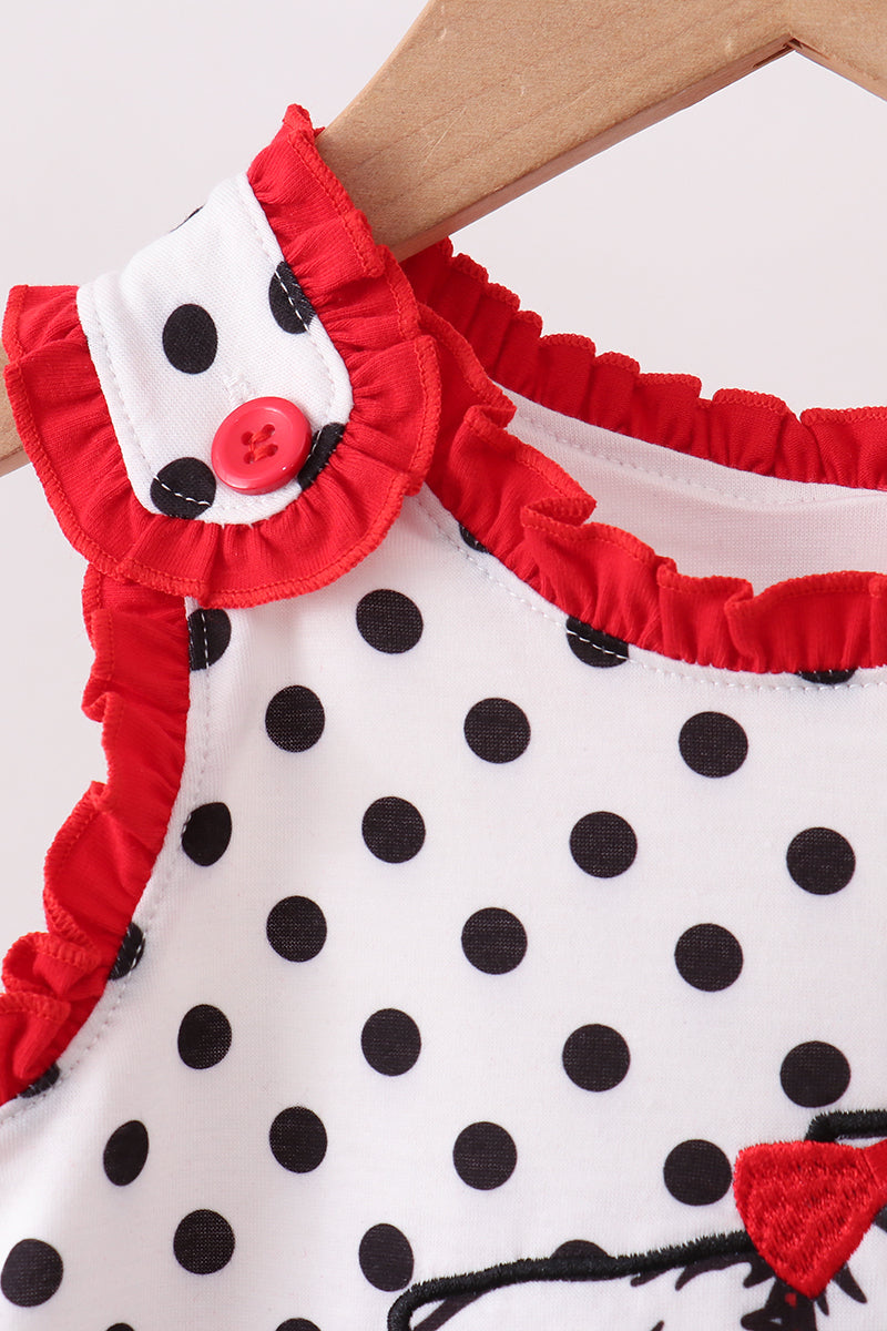 Red Georgia Bulldog Applique Ruffle Bloomer Set