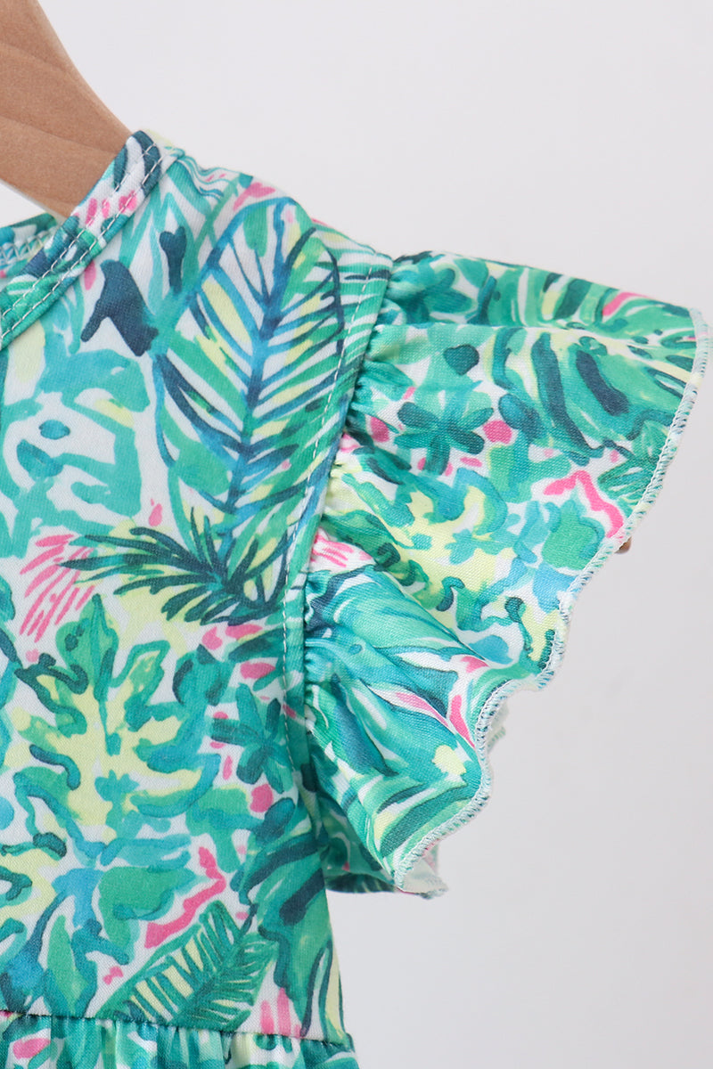Green Lily Floral Bubble