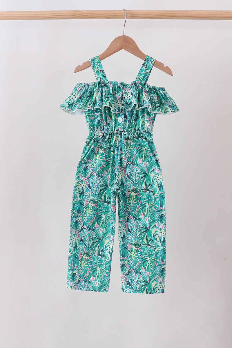 Green Lily Floral Jumpsuit