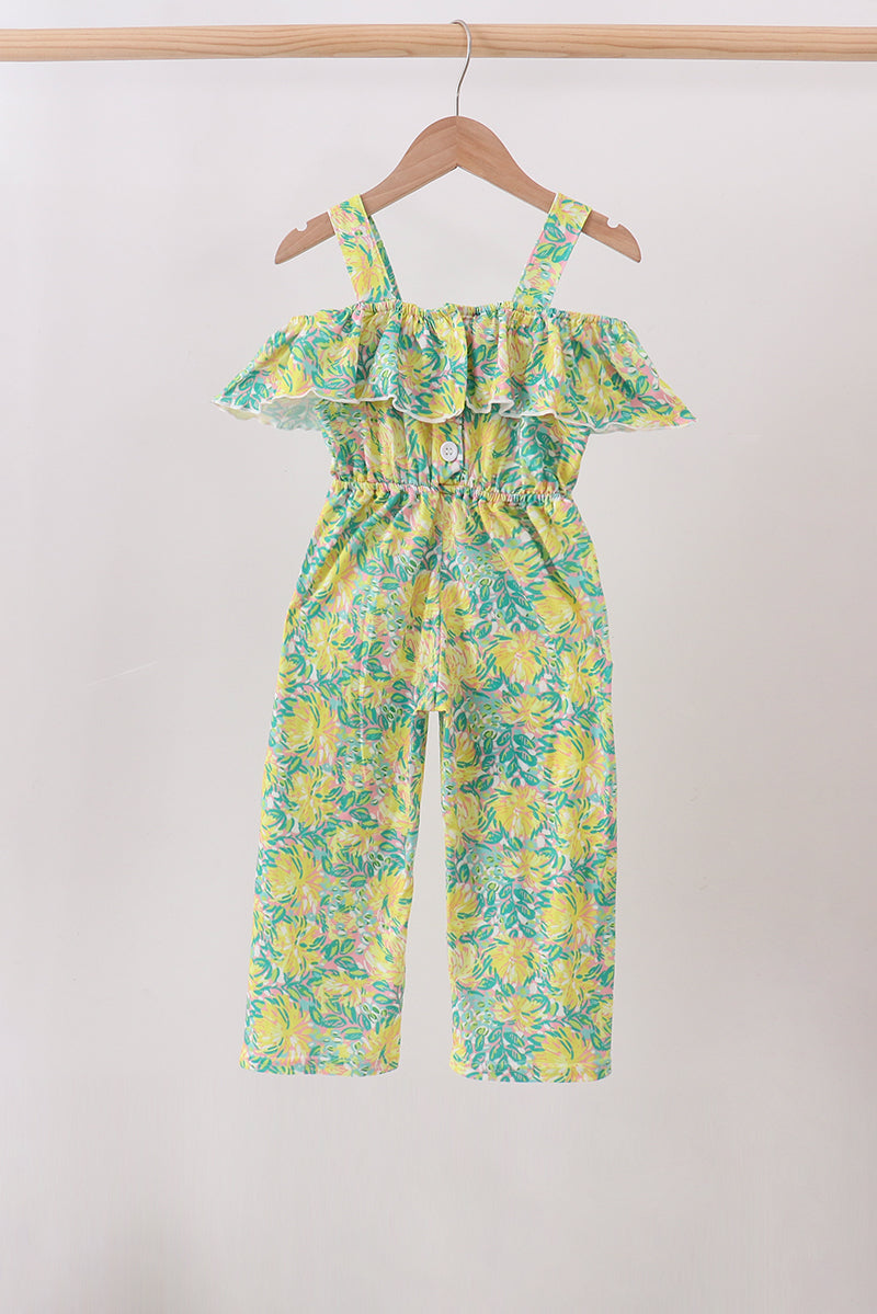 Yellow Lily Floral Jumpsuit