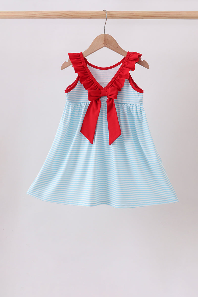 Blue Apple Pencil Embroidered Dress