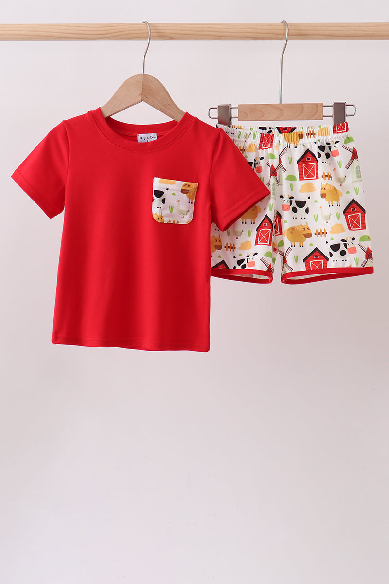 Red Farm Animal Set