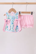 Blue Floral Bloomer Set