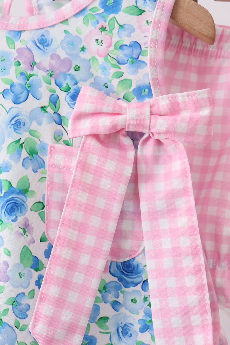 Blue Floral Bloomer Set