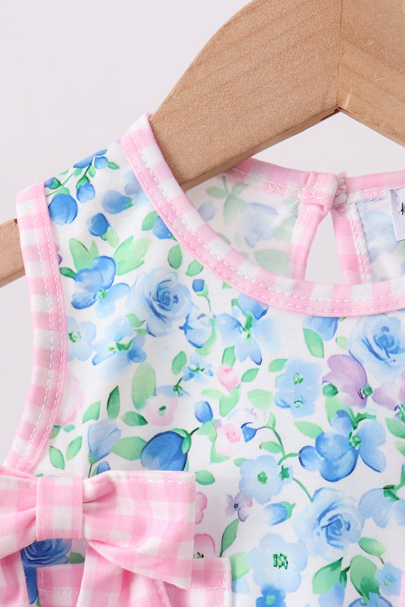 Blue Floral Bloomer Set