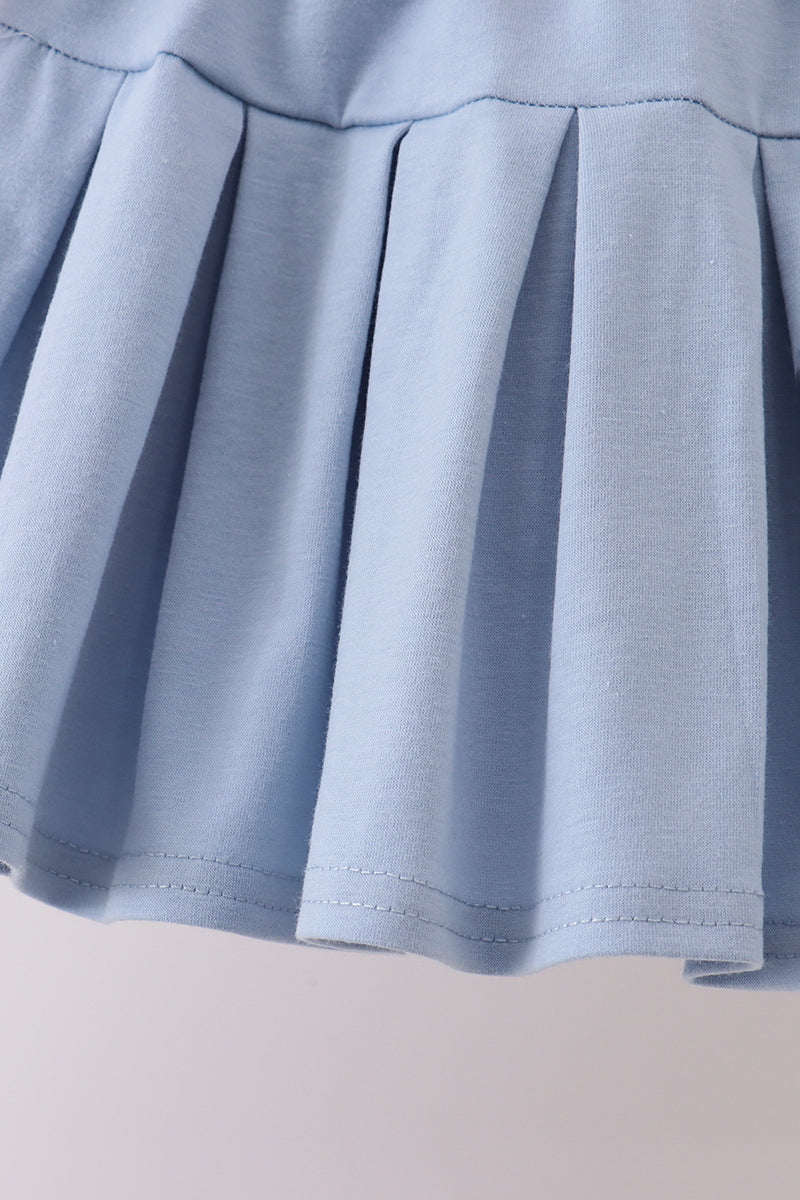 Blue Apple Embroidered Skorts Set