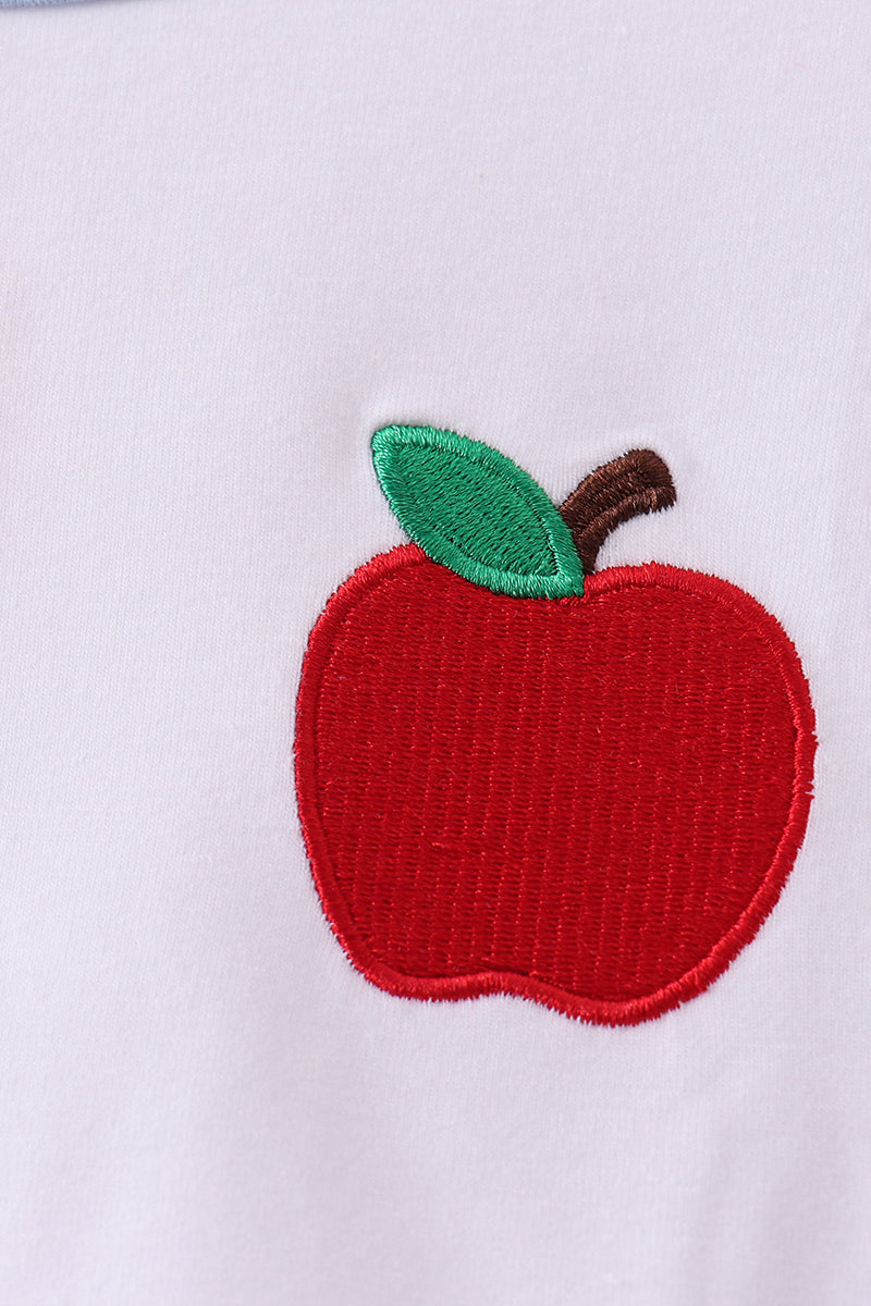 Blue Apple Embroidered Skorts Set