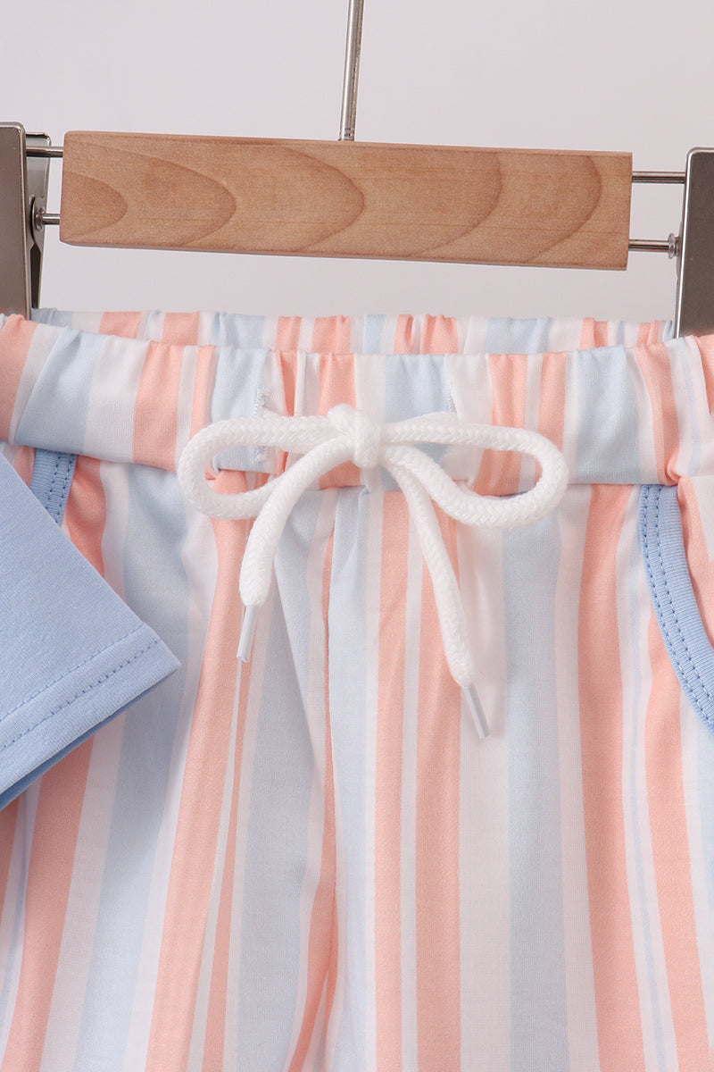 Seashell Stripe Embroidered Set