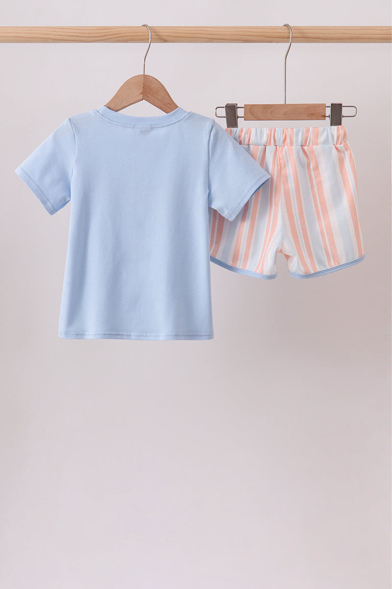 Seashell Stripe Embroidered Set