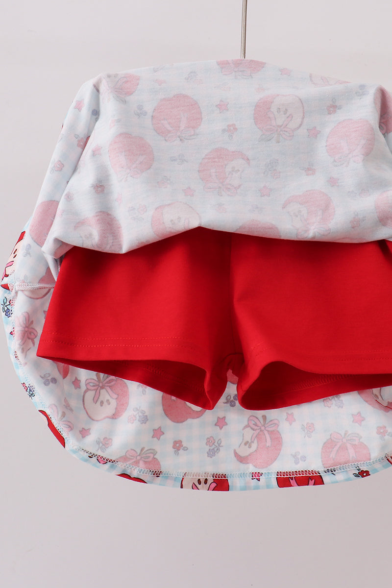 Red School Apple Skorts Set
