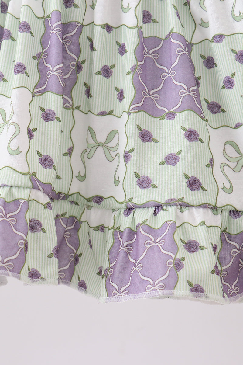 Purple Floral Bloomer Set