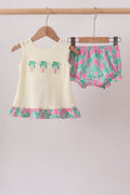Palm Tree Embroidered Bloomer Set