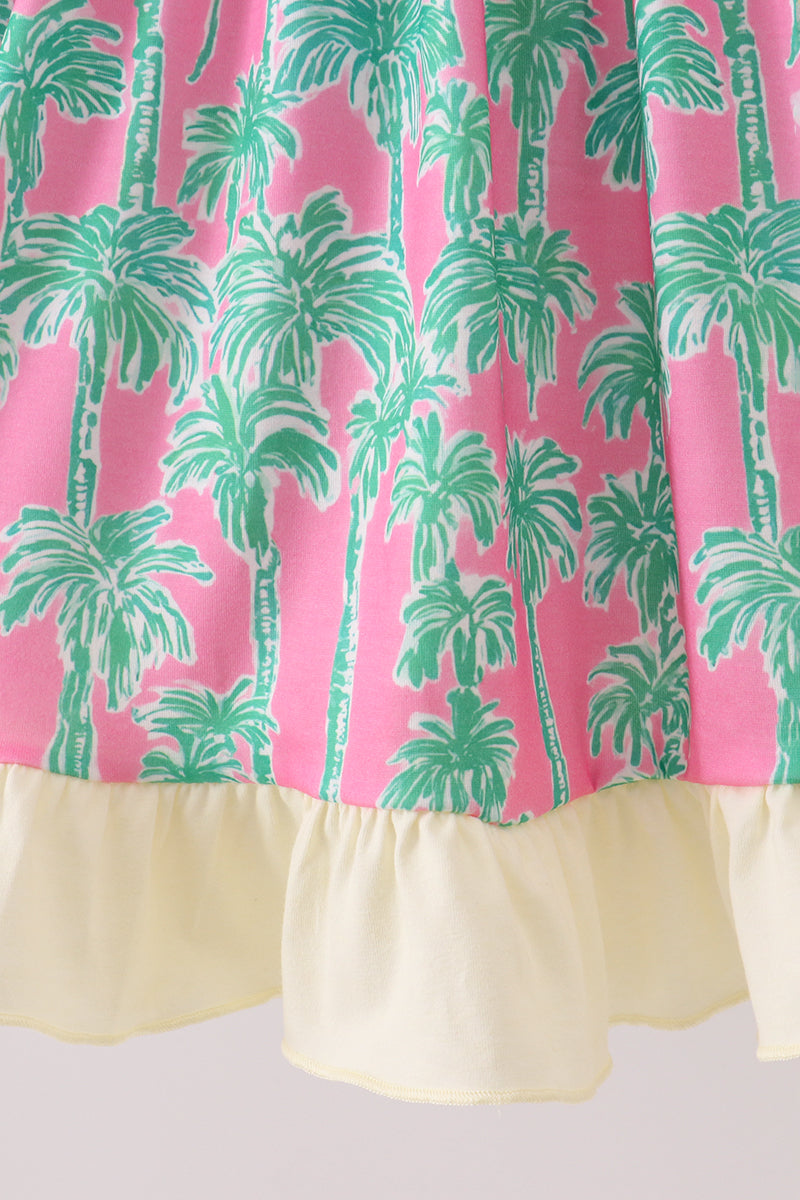 Palm Tree Embroidered Dress